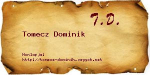 Tomecz Dominik névjegykártya
